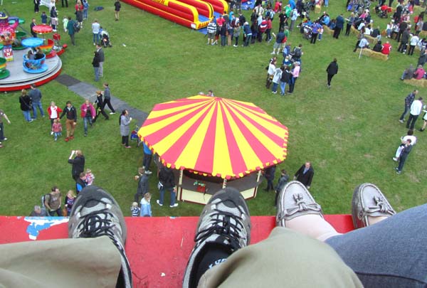 Looking down on the fairground from the Ferris wheel