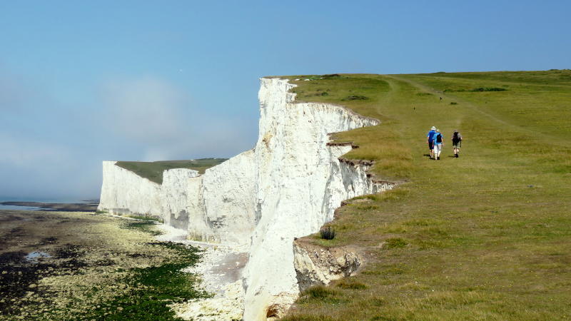 Walking along the Seven Sisters near Eastbourne