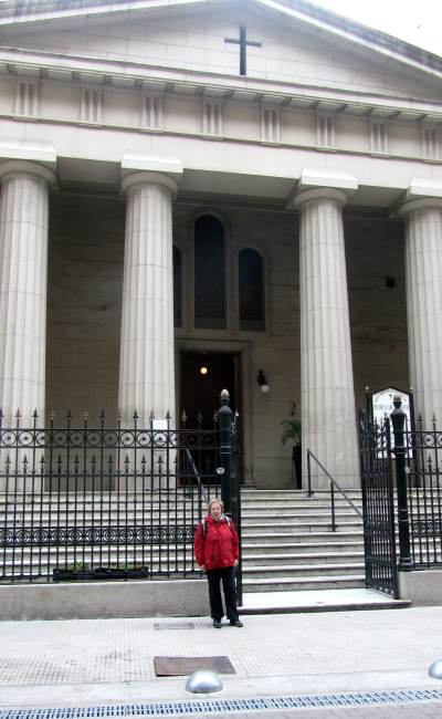 Miriam outside the Anglican Cathedral in Buenos Aires