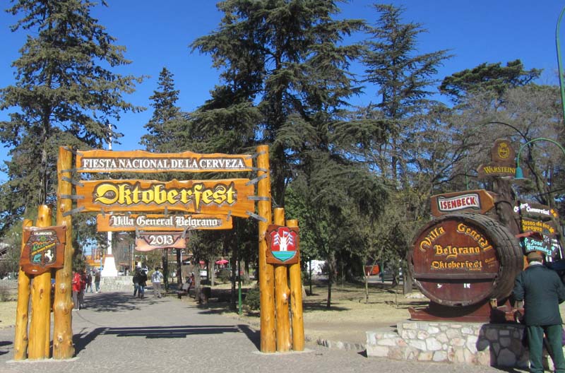 Wooden signs advertising a beer festival