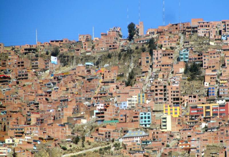 Houses and other buildings covering a mountainside