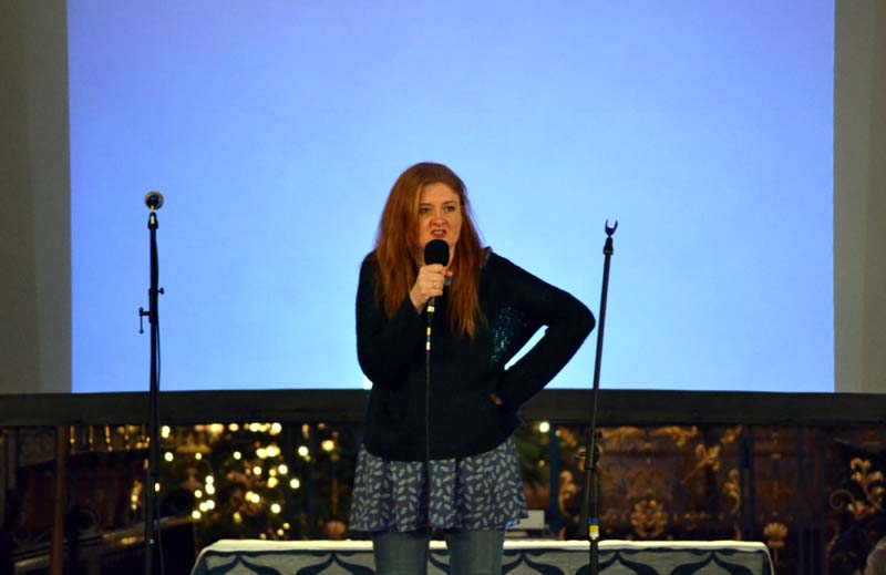 Hannah Silvester performing in the Cathedral