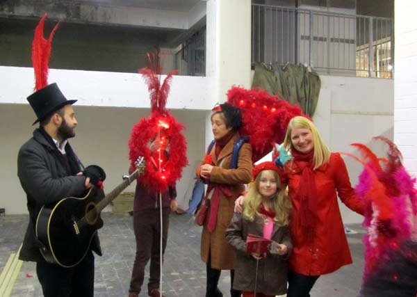 Dressing up in red coats, hats etc