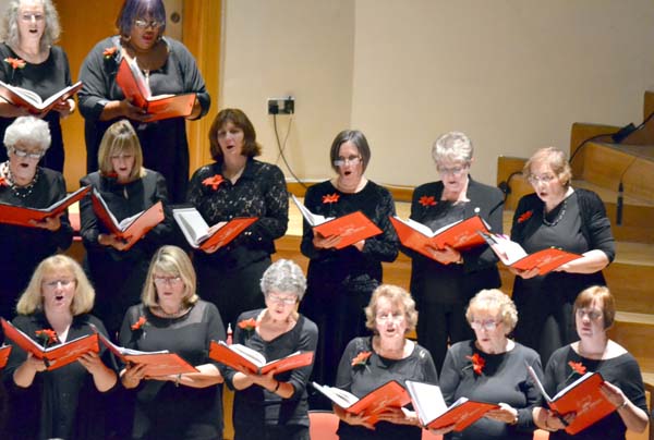 Close-up of a section of the choir