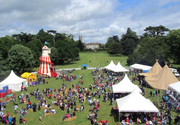 View of the fairground from the top of the Ferris wheel