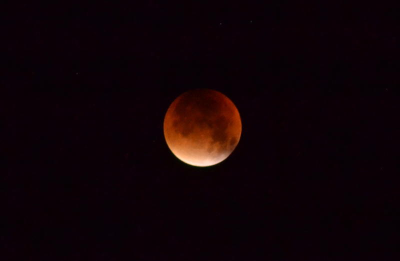 Lunar eclipse approaching totality