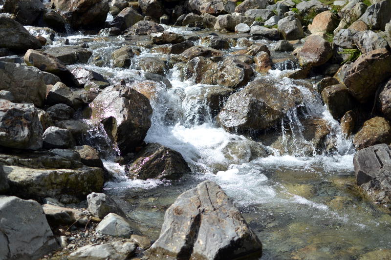 A fast-flowing stream over rocks
