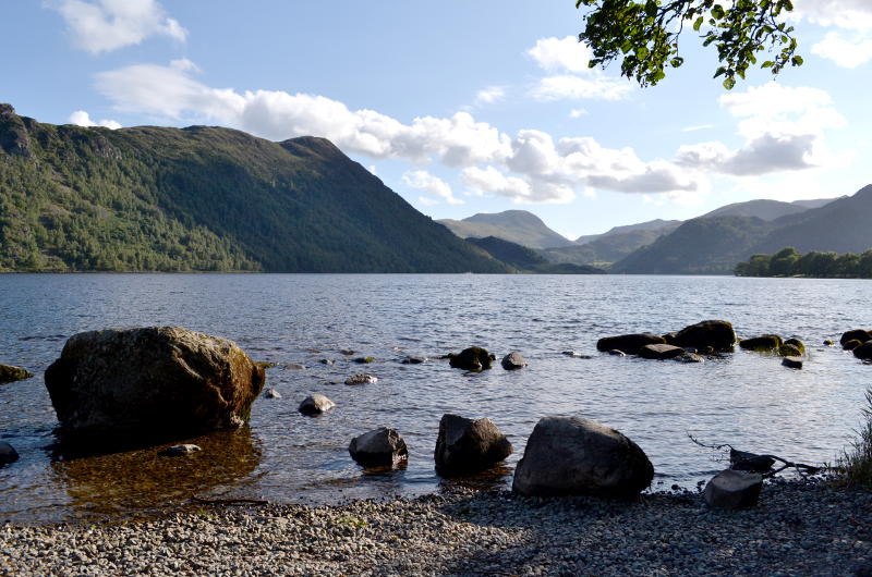 Ullswater, with rocks in the foreground