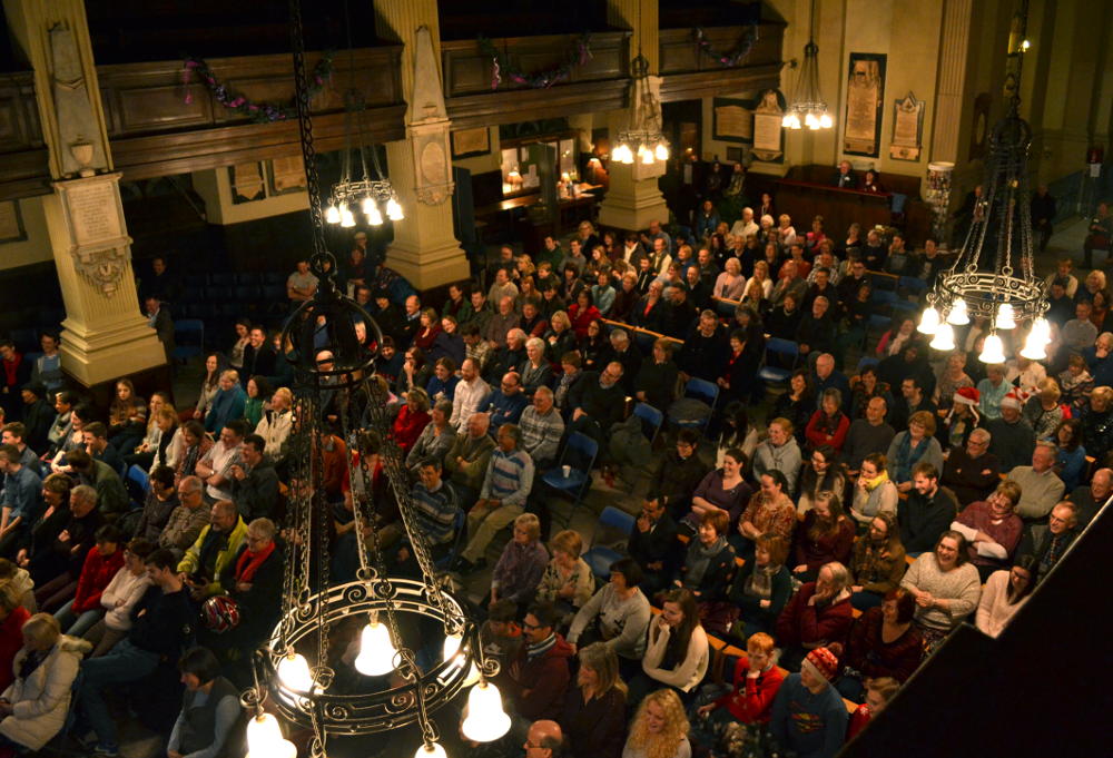 View of the audience from above