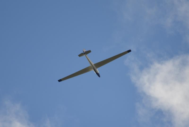 Glider in the clouds at Yorkshire Gliding Club