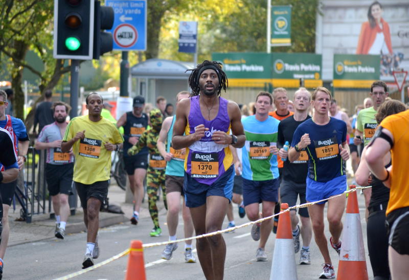Runners on Pershore Road in Selly Park