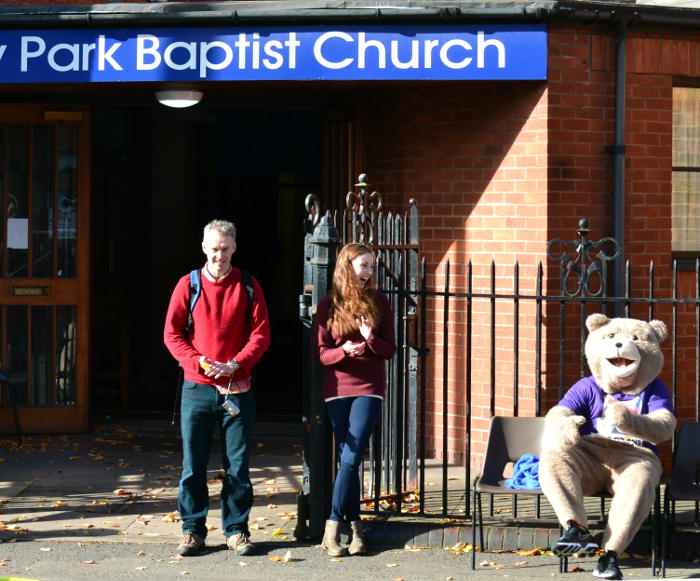 Bear outside Selly Park Baptist Church