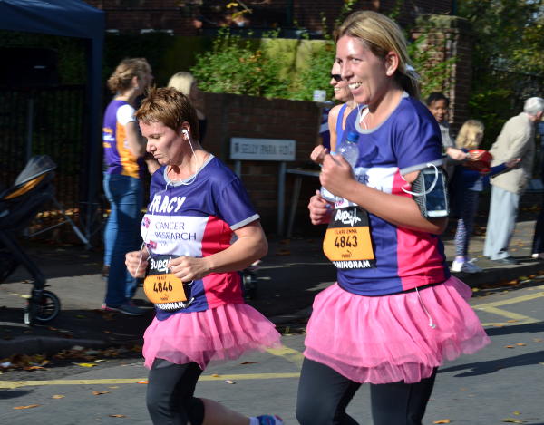 Charity runners on Selly Park Road