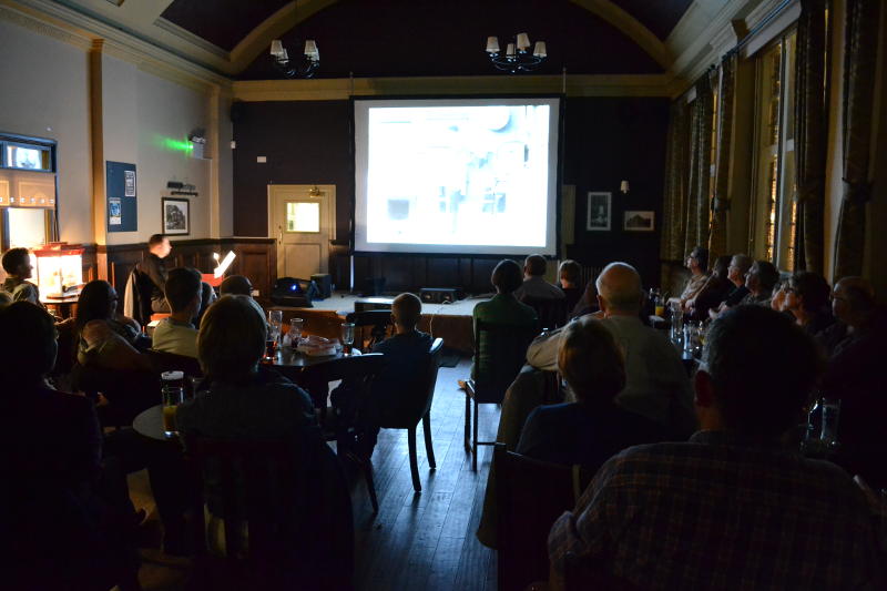 Silent film with piano accompaniment