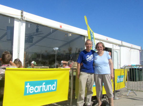 Outside the Tearfund venue at New Wine