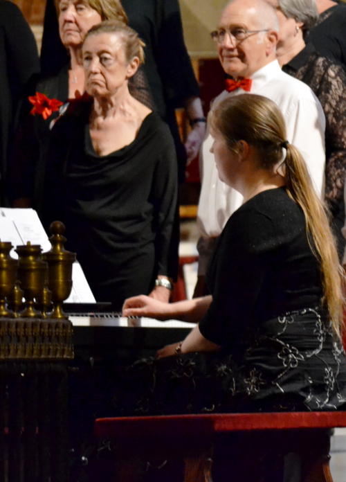 Accompanist Sara Wilander at the piano keyboard