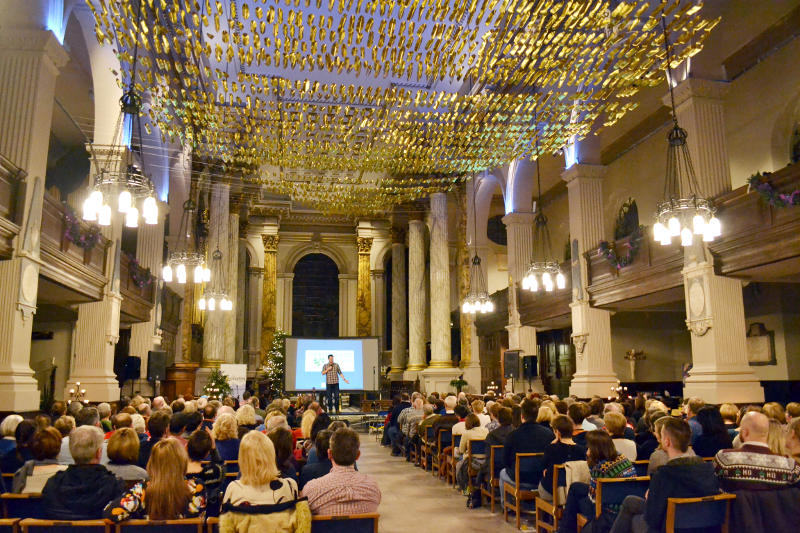 Comedy act in Birmingham Cathedral