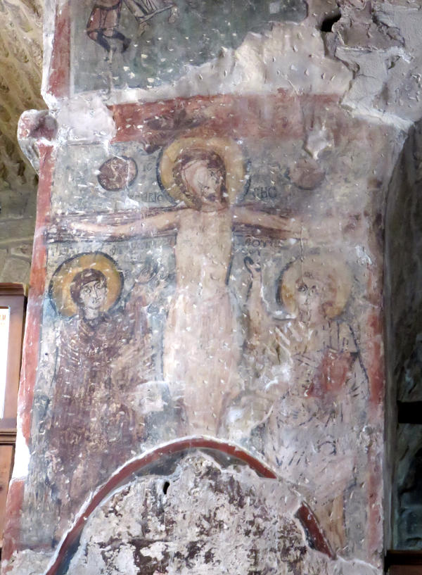 Ancient wall painting in a church at Kellia