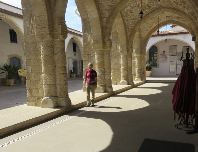 Phil under the arches at St Lazarus' Church, Larnaca