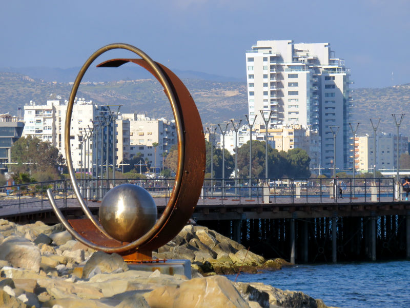 Modern sculpture on the seafront at Limassol