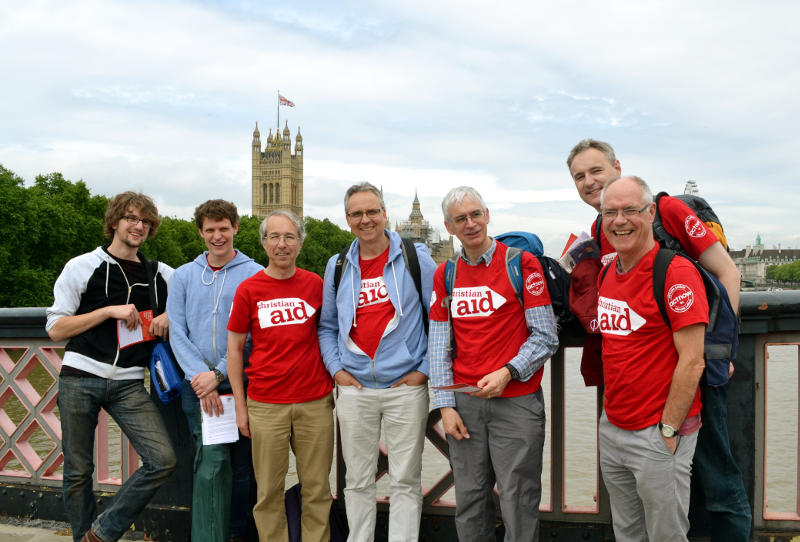 With a group from Christ Church with the Houses of Parliament in the background