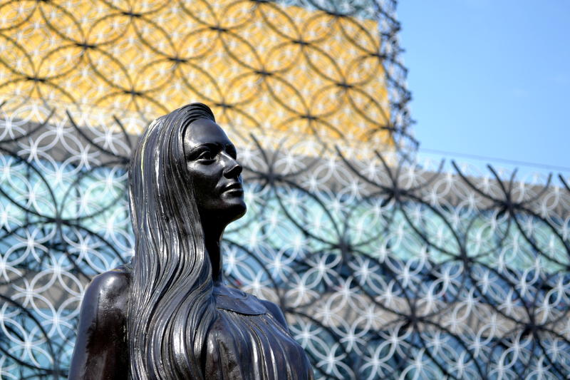 Part of the Typical Family sculpture outside the Library of Birmingham