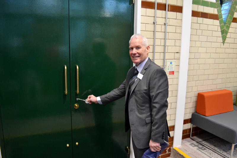 Paul Jones at the front door with the new ceremonial key