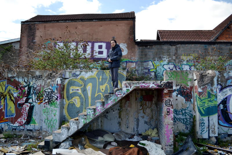 Martin on a derelict site