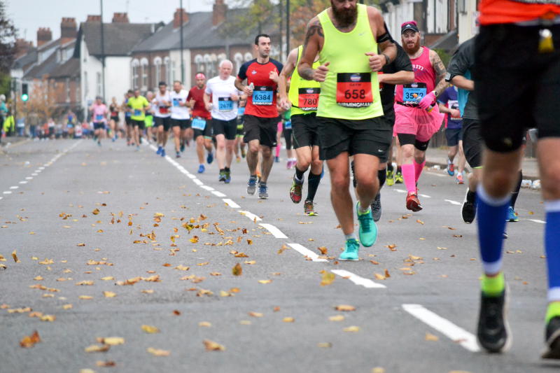 Runners and swirling leaves