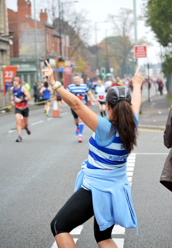 A waving supporter