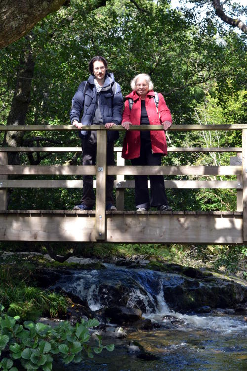 Martin and Miriam on a wooden footbridge