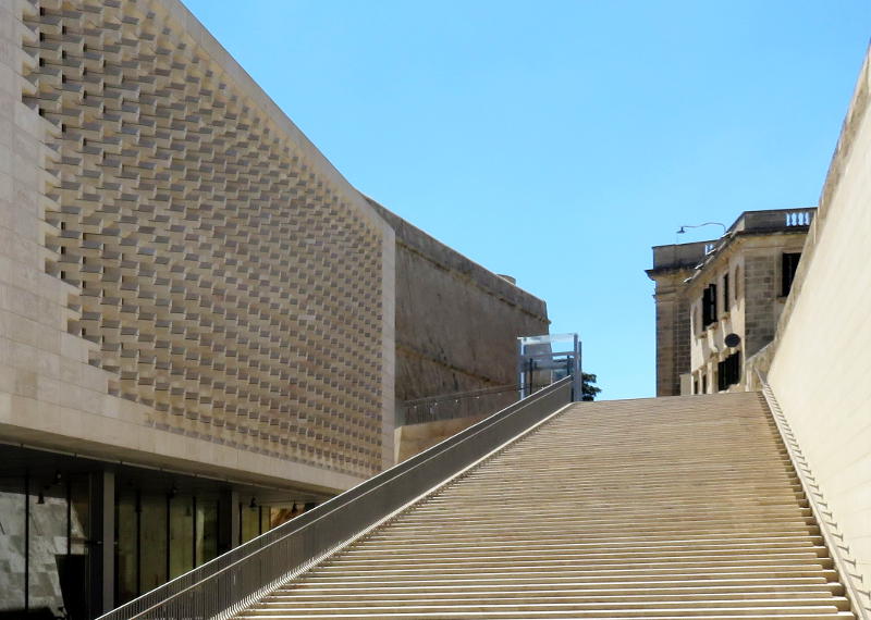 A wide flight of stone steps