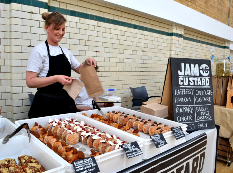 The Jam vs Custard doughnut stall at Stirchley Community Market
