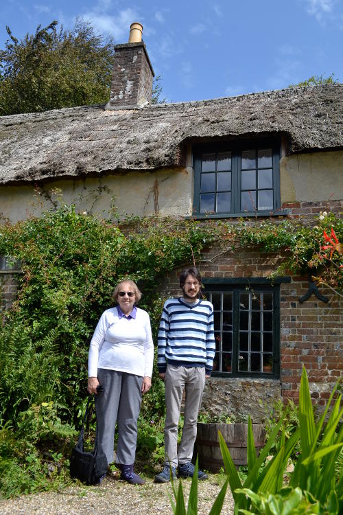 Miriam and Martin outside Thomas Hardy's house