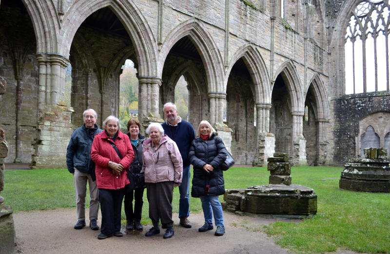 Family gathering at Tintern Abbey