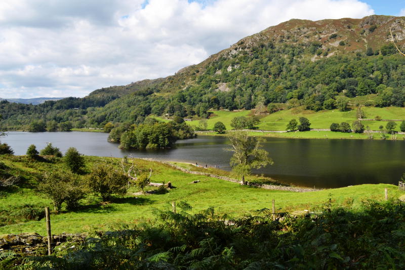 Looking down and almost along the length of Rydal Water