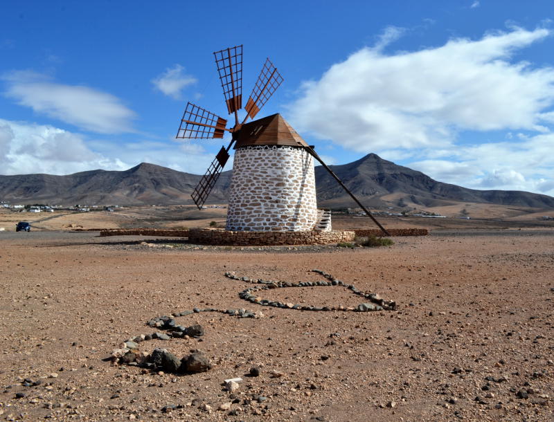 Six-sailed windmill at Tefía, Fuerteventura