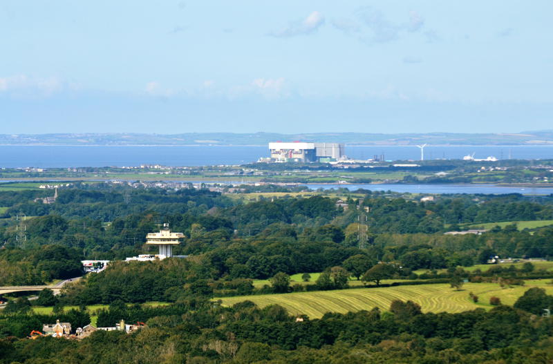 View towards Morecambe Bay with a large industrial building beside it