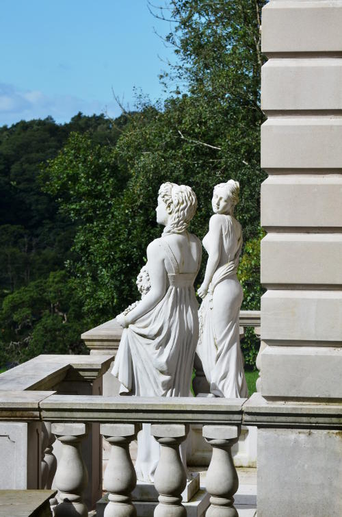 Two classical statues