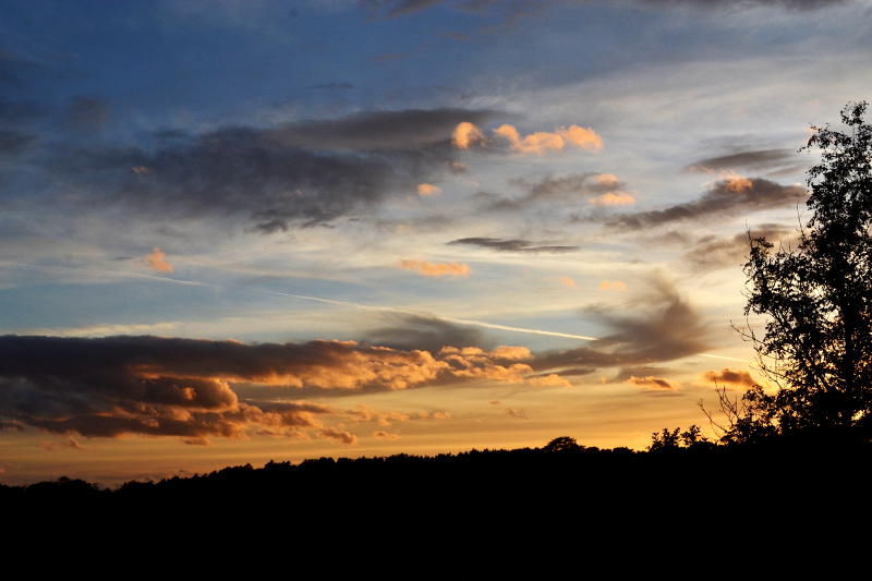 A striking sunset with low clouds