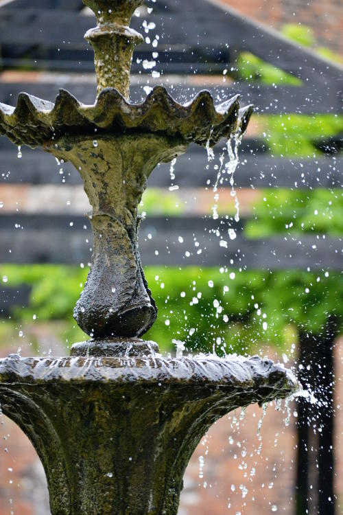 Closeup of a stone fountain