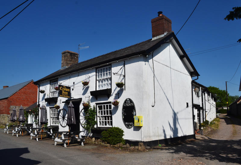 A traditional whitewashed pub building